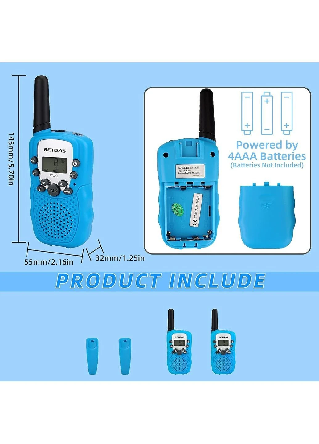 Рація дитяча RT-388 (2шт.) Blue Retevis (369621400)