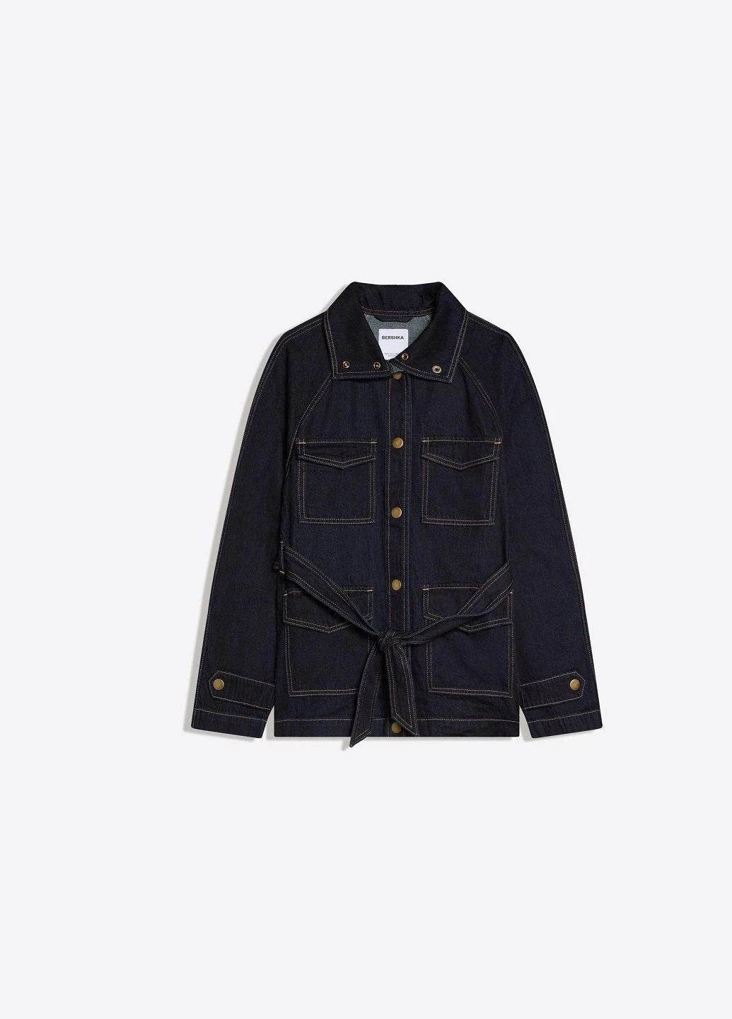 Темно-синяя демисезонная куртка Bershka