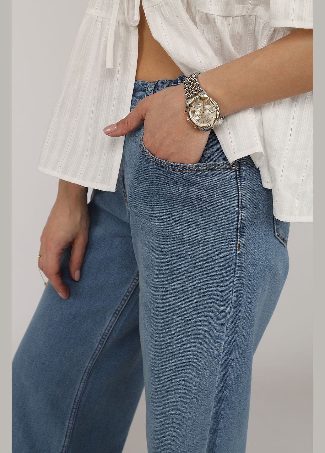 Джинси wide leg жіночі колір синій ЦБ-00270125 Yuki - (323081448)