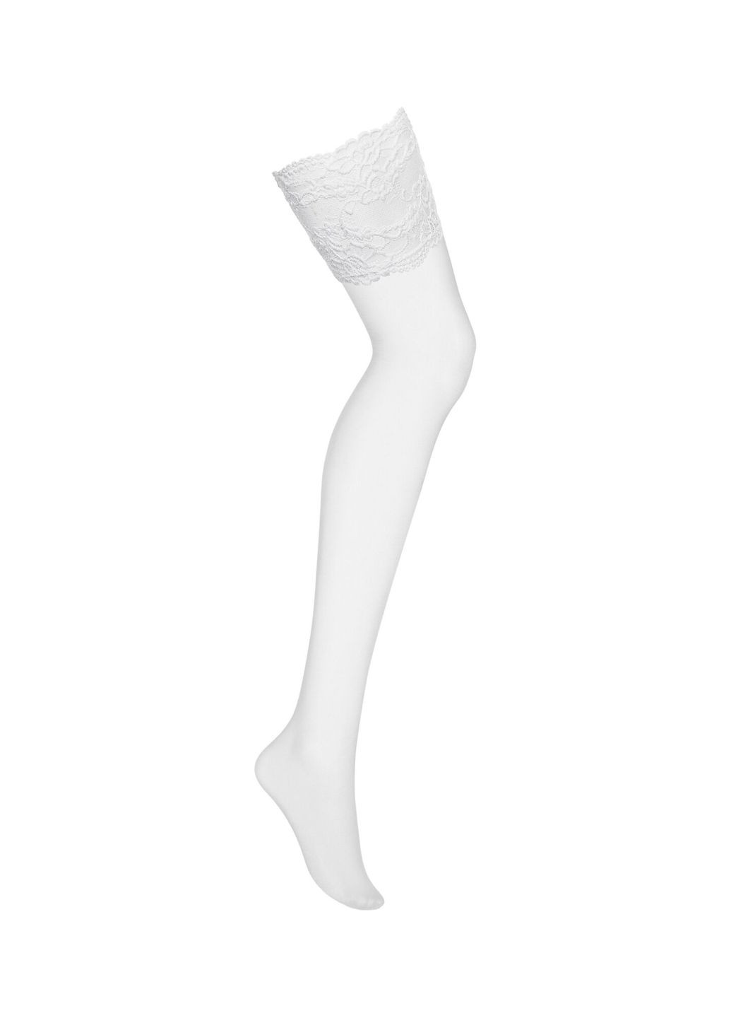 Чулки под пояс с широким кружевом 810-STO-2 stockings белые - CherryLove Obsessive белый