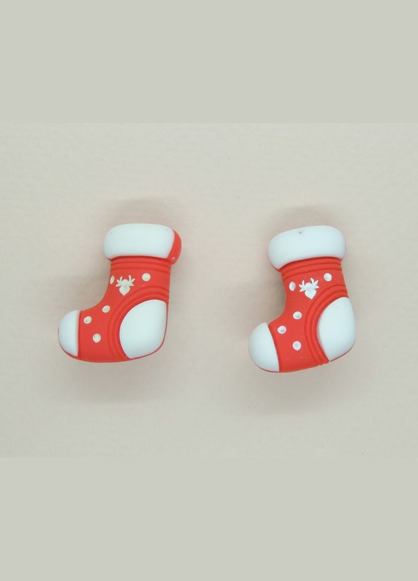 Сережки кліпси дитячі для вух без пробивання Новорічні чобітки Святого Миколая Санти Liresmina Jewelry (289844128)