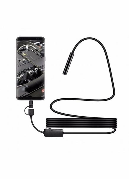Цифровой эндоскоп камера ZCF камера 5.5мм micro USB/Type-C с подсветкой с кабелем 2 м (EA050444) No Brand (329443945)