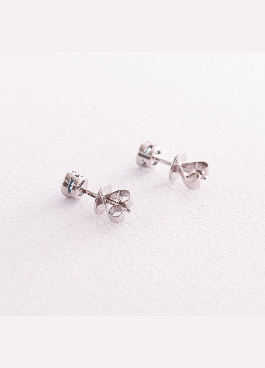 Золотые серьги - пусеты с голубыми топазами сб0428gl Oniks (264024140)