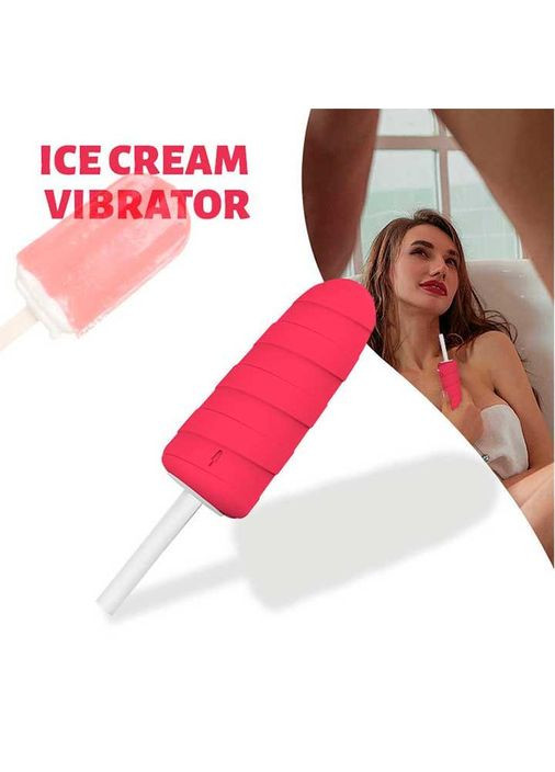 Вібратор "Морозиво" 10X Popsicle Vibrator USB - Рожевий - Вібратори - (372659879)