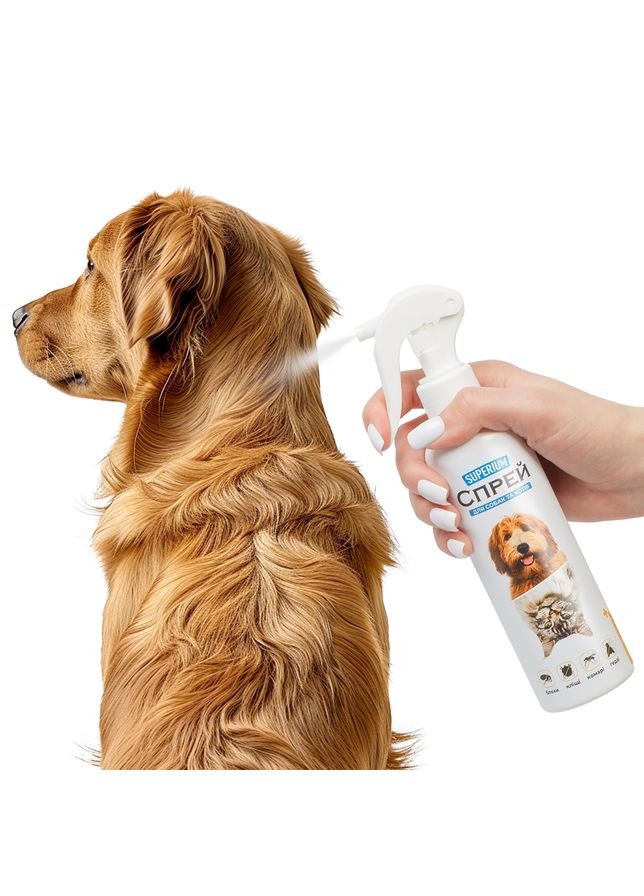 СУПЕРИУМ Спрей от блох, клещей, комаров и оводов для котов и собак, 200 мл Superium (329819925)
