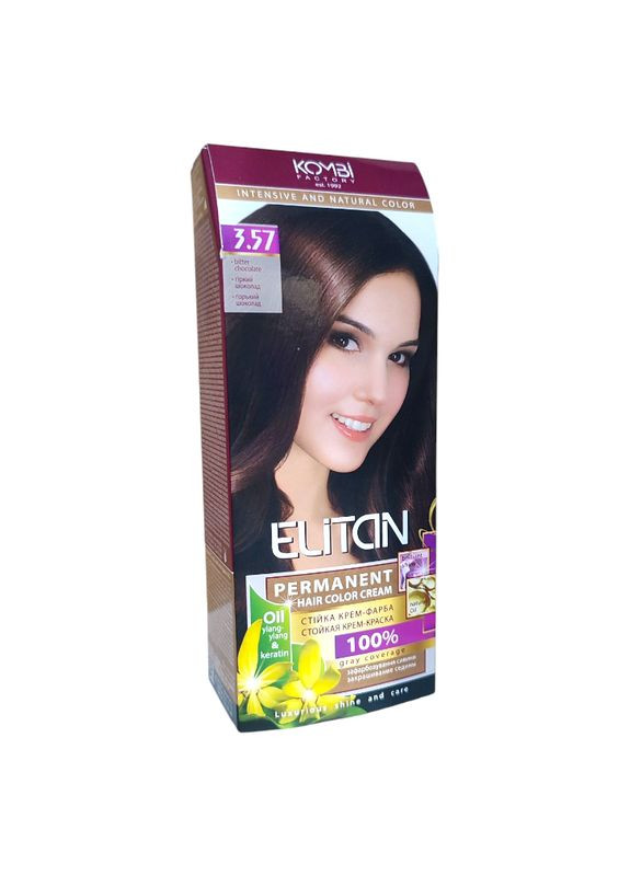 Крем-краска стойкая Элитан интенсив 3.57 Горький шоколад Комбі (335869279)
