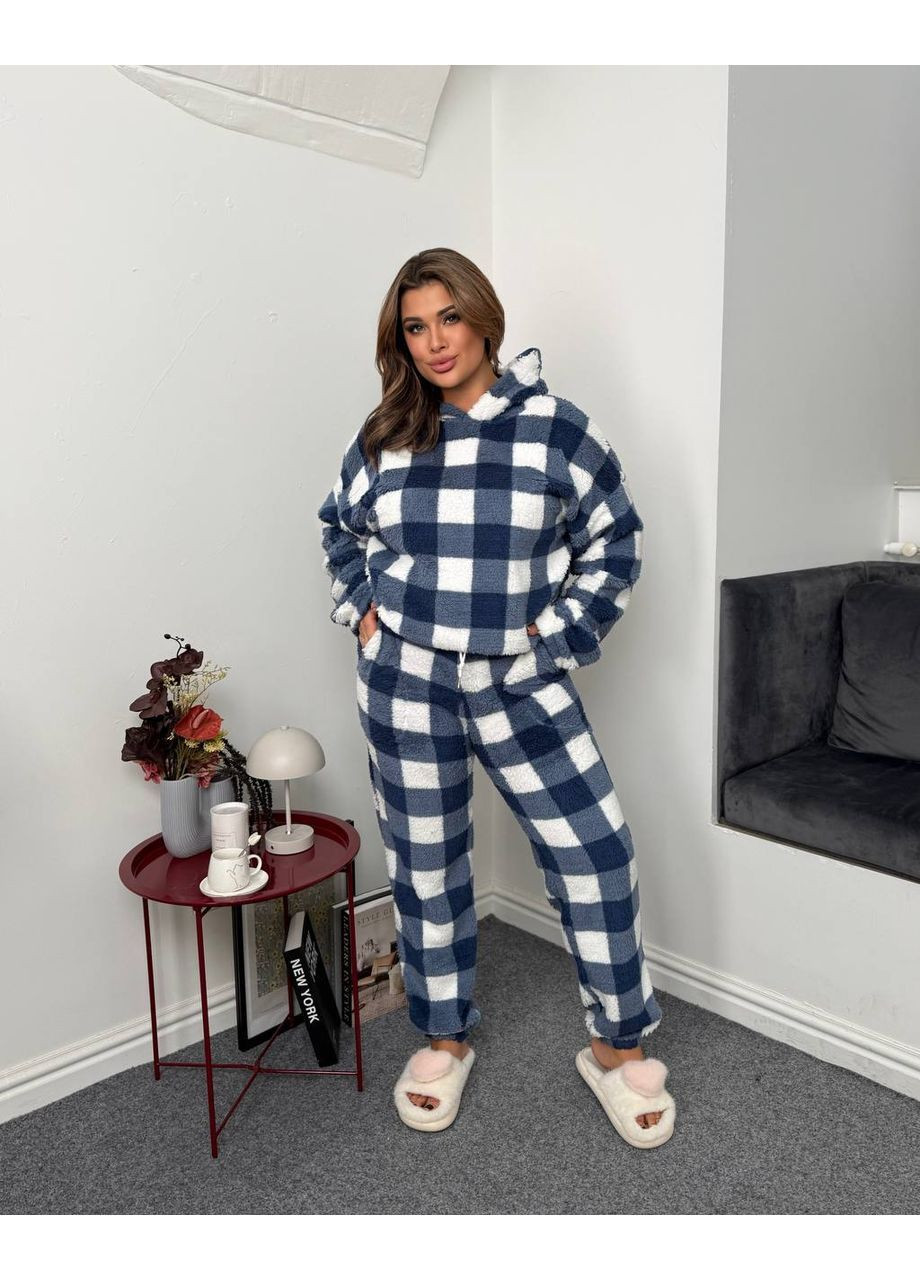 Синяя женская махровая пижама Osoblyva