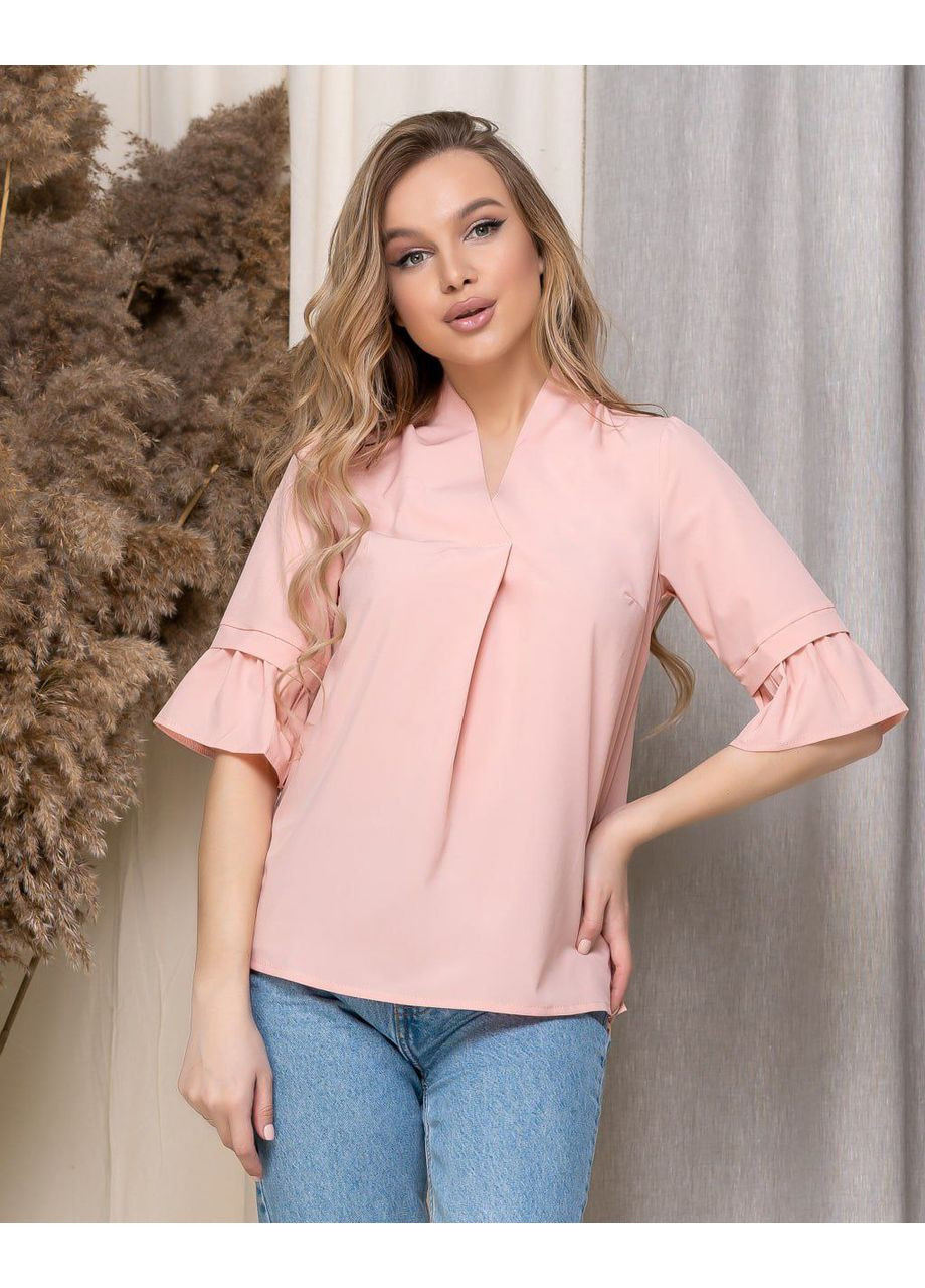 Пудрова жіноча базова блузка Fashion