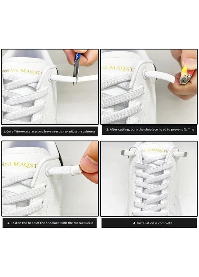 Ленивые шнурки, эластичные шнурки с фиксаторами, 1 м, Оранжевые No Brand - (364122687)