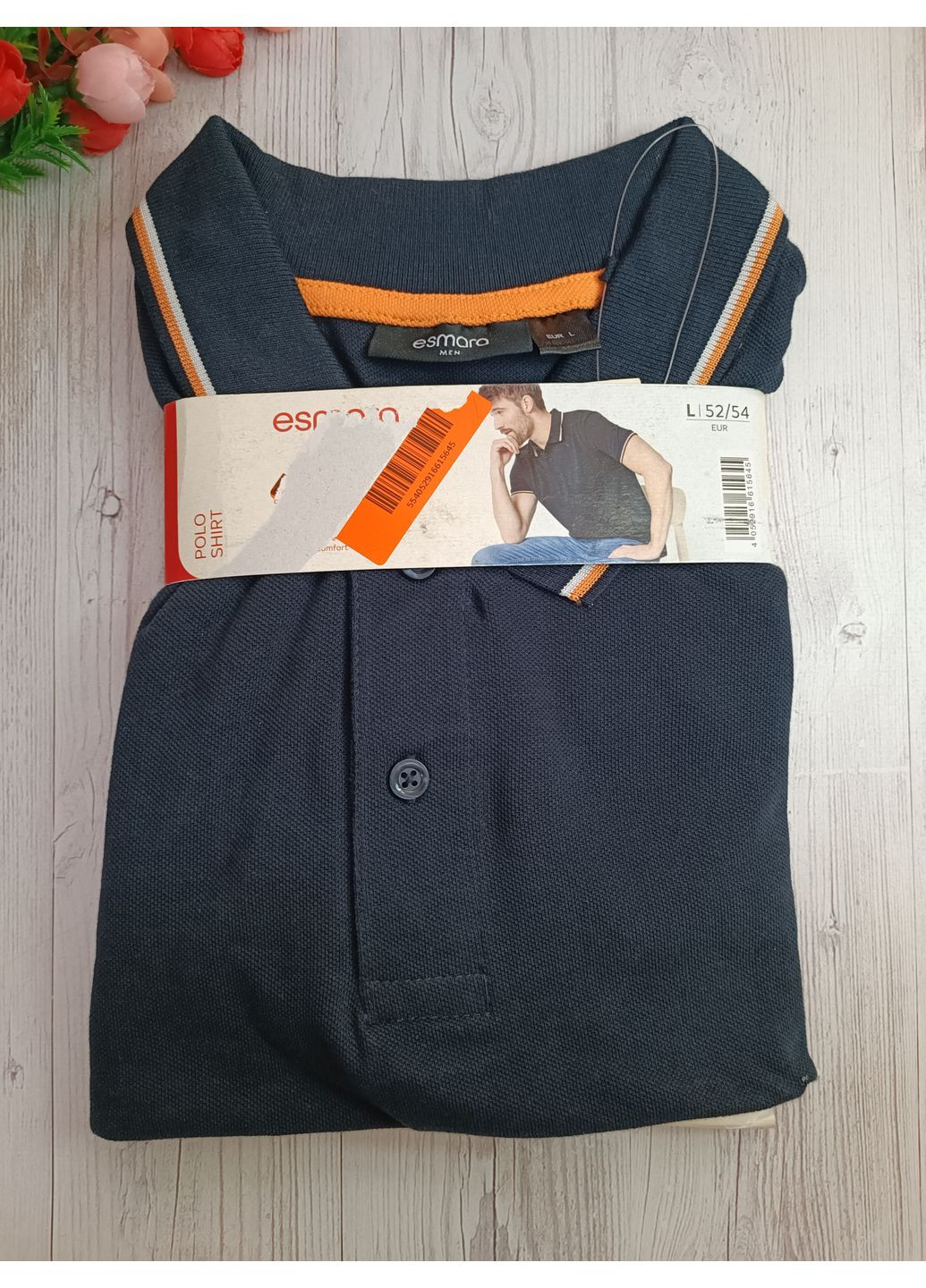 Синяя мужская футболка поло Livergy