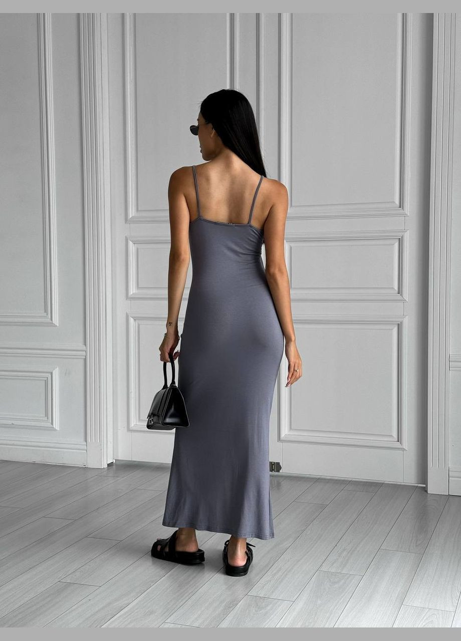 Сіра кежуал сукня INLABEL однотонна