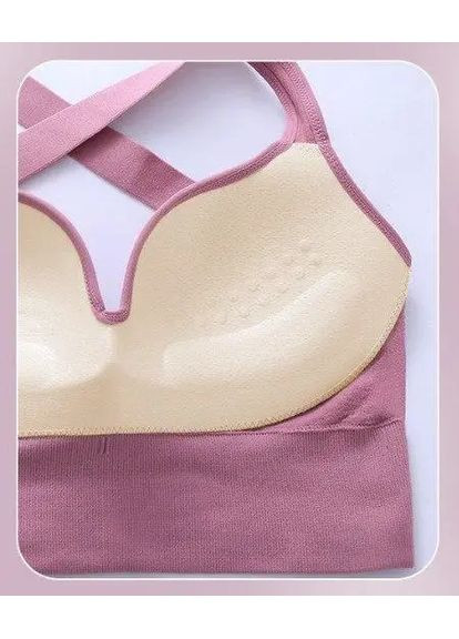 Топ Jill, Спортивний топ в рубчик з чашечками пушап та декоративною спиною,Привабливий жіночій літній топ No Brand Топ Jill рожевий (354331172)