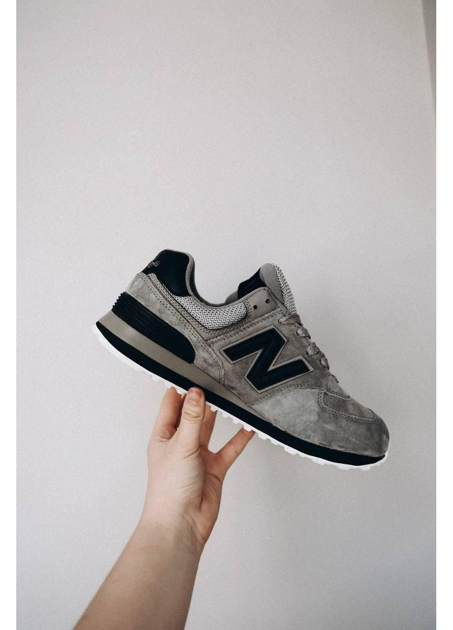 Сірі Осінні кросівки чоловічі new balance 574 grey black v2 нью беланс 574 No Brand