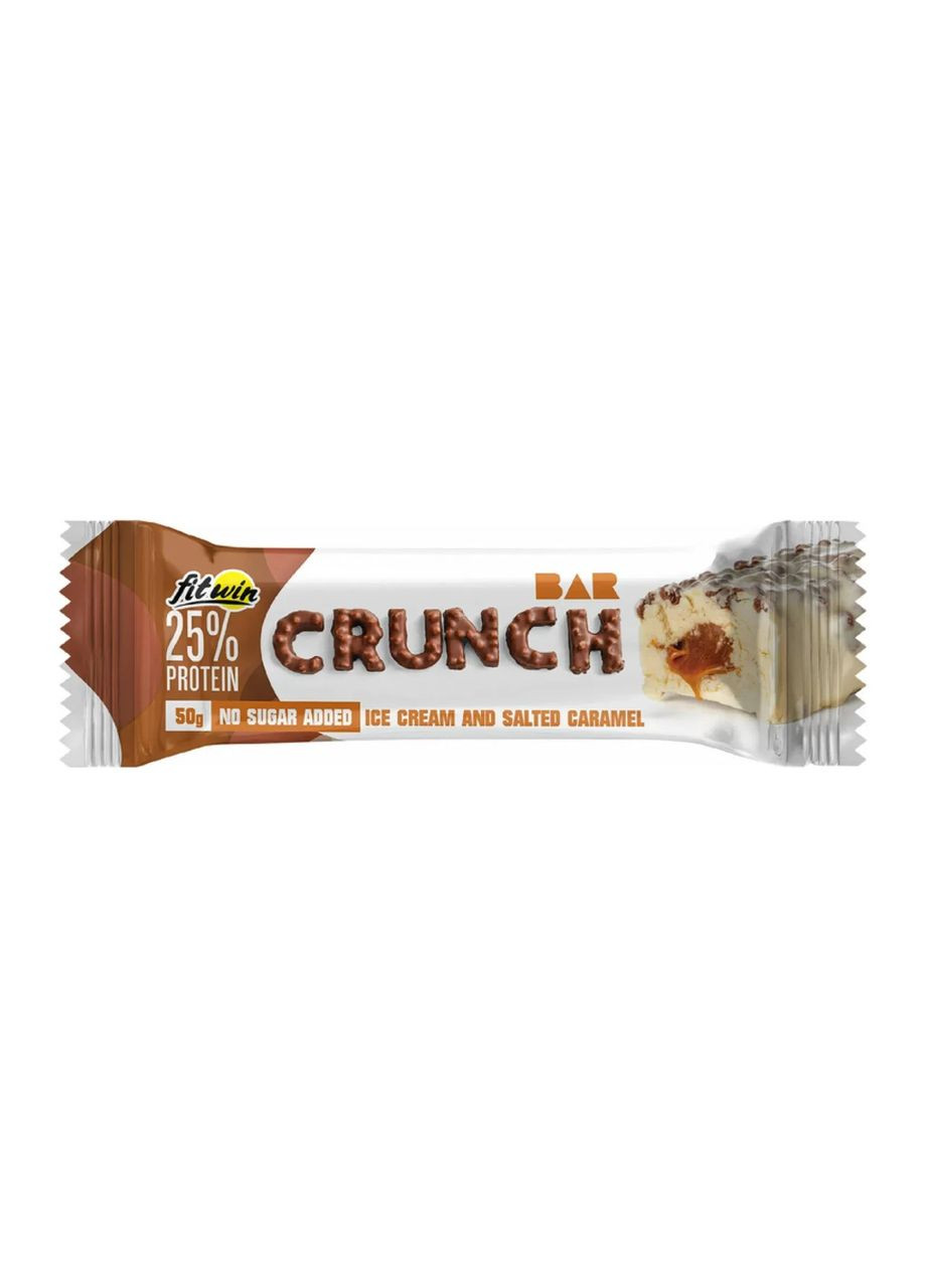 Протеиновый батончик Crunch Bar без сахара, крем и соленая карамель,, 12 шт по 50 г FitWin (361116434)