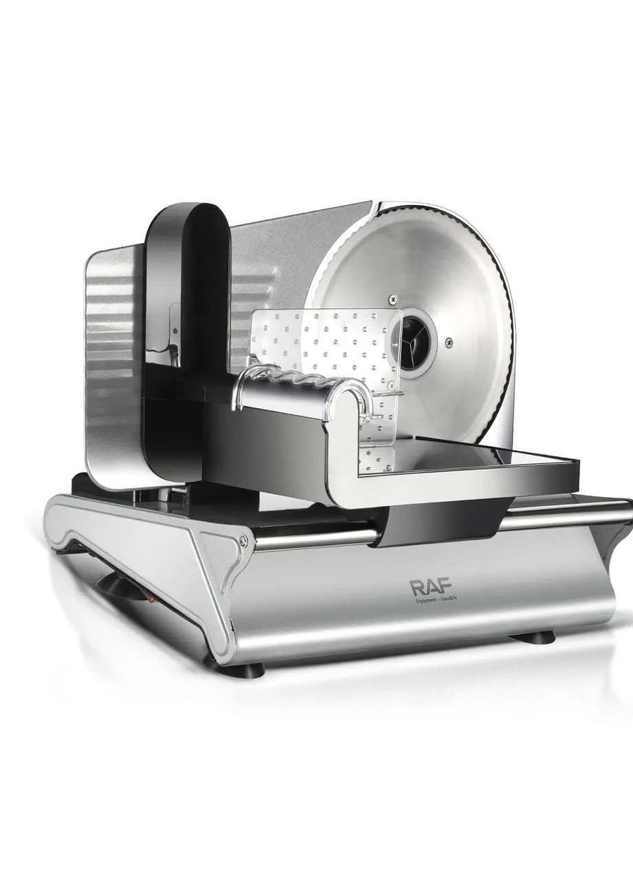 Слайсер для нарізки продуктів скибочками електричний ломтерізка машинка для м'ясних ковбасних сирних виробів і овочів RAF (361029074)