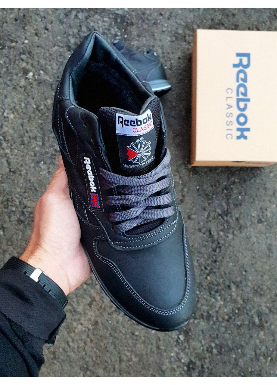 Чорні Зимовий кросівки чоловічі reebok classic boots winter leather black рібок No Brand