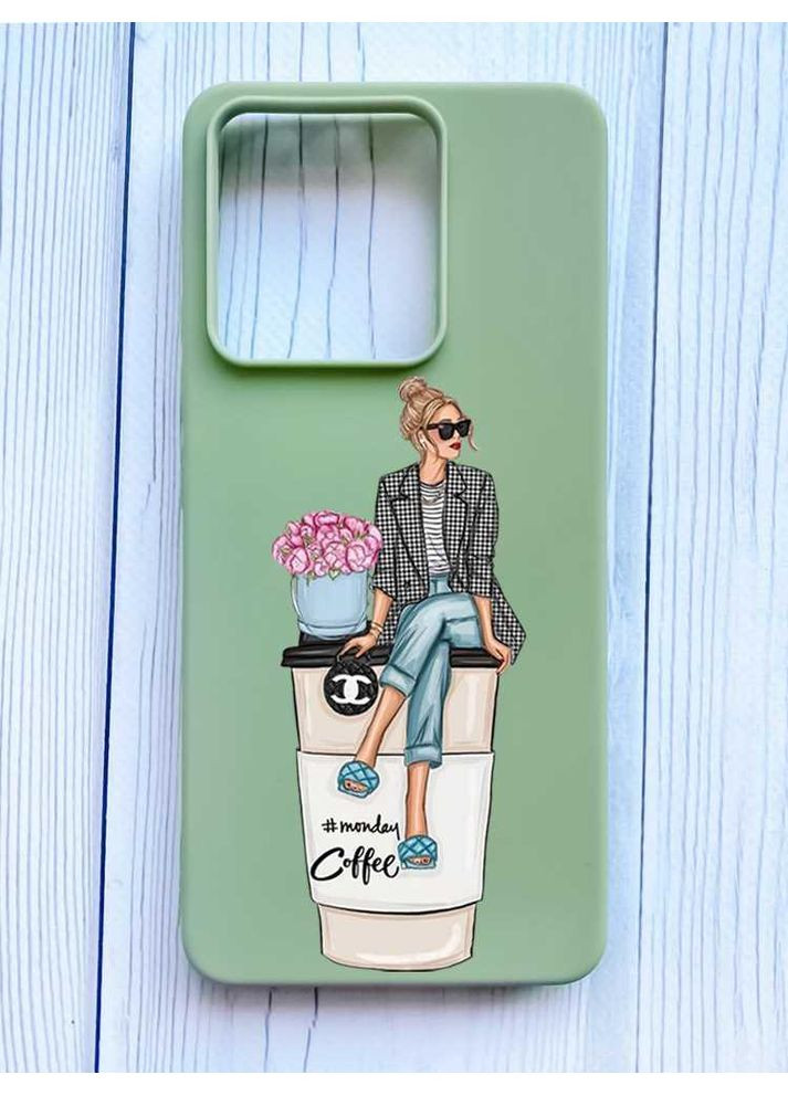 Матовый чехол на Xiaomi Redmi Note 13 Pro 5G Девушка на кофе (принт 228) Creative (355388579)