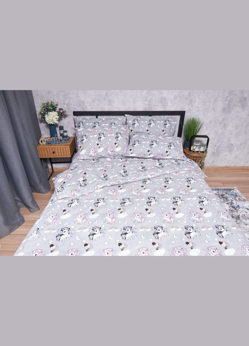 Комплект постельного белья Бязь Gold Люкс «» евро 200х220 наволочки 2х70х70 (MS-820001785) Moon&Star Unicorn (285717118)