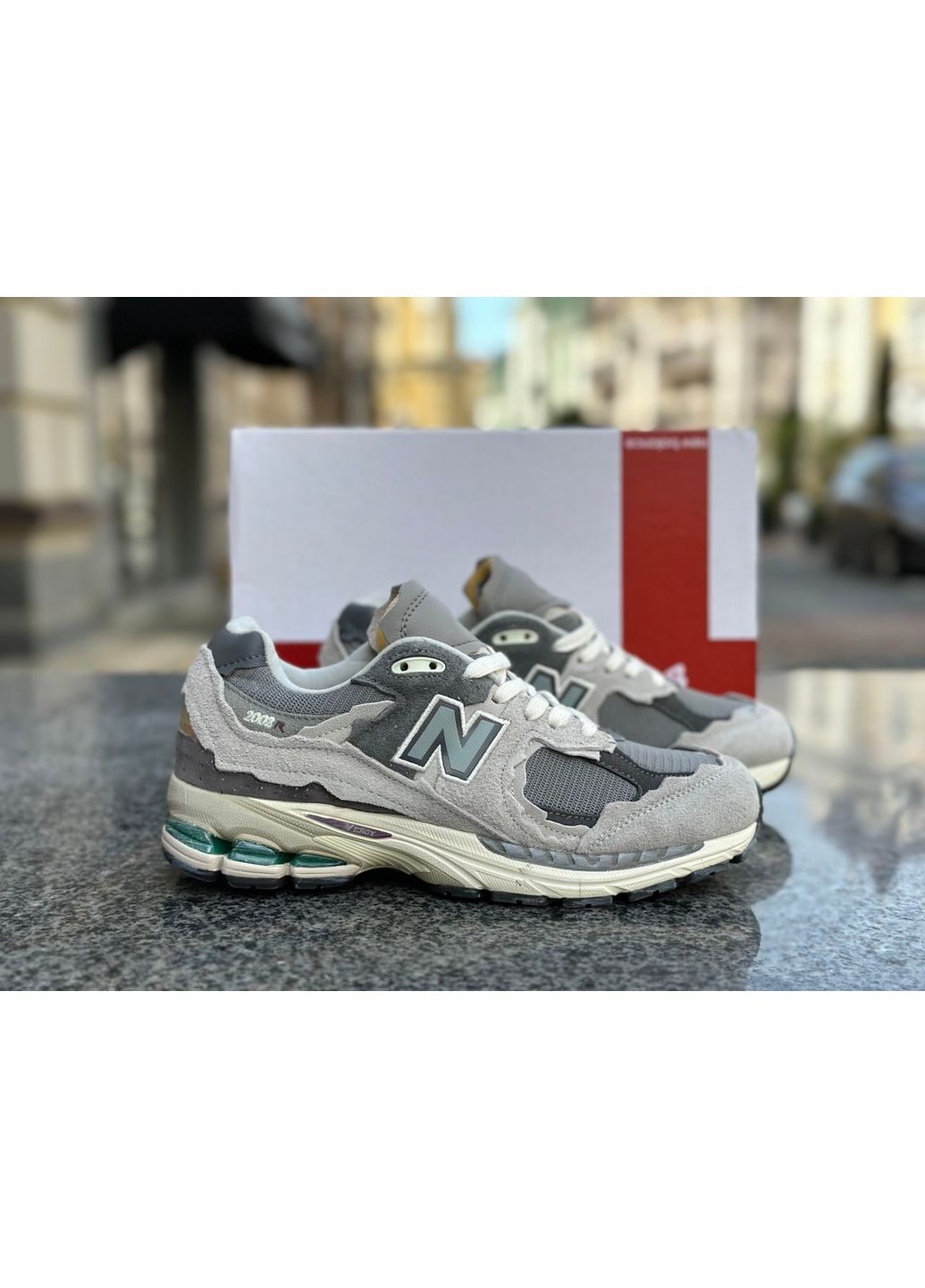КРОССОВКИ ЖЕНСКИЕ NEW BALANCE 2002R PROTECTION PACK RAIN CLOUD GREY НЬЮ БЕЛАНС 2002 No Brand серые демисезоны (367177030)