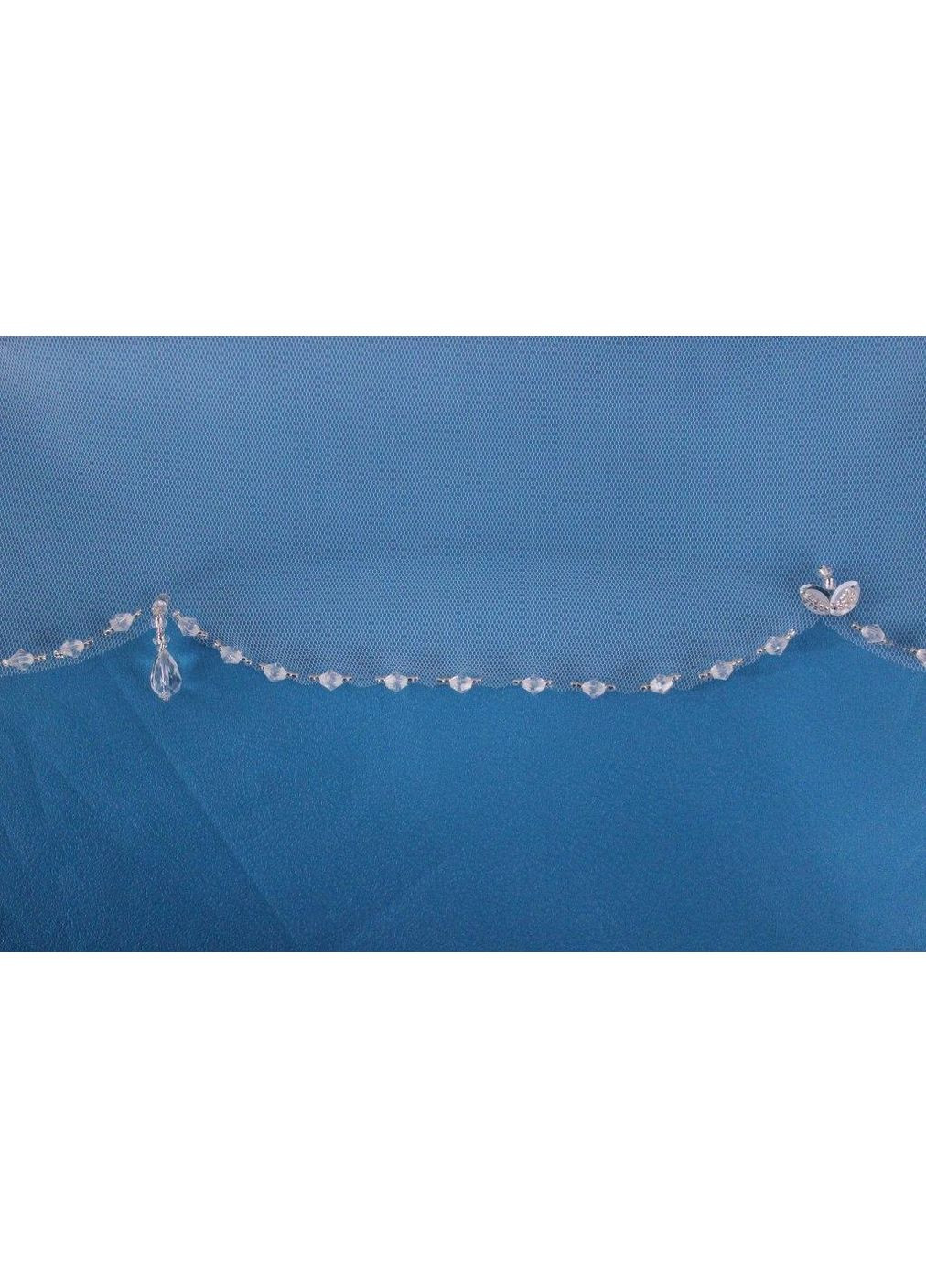 Фата з вишивкою ручної роботи з кришталями No Brand (369162350)