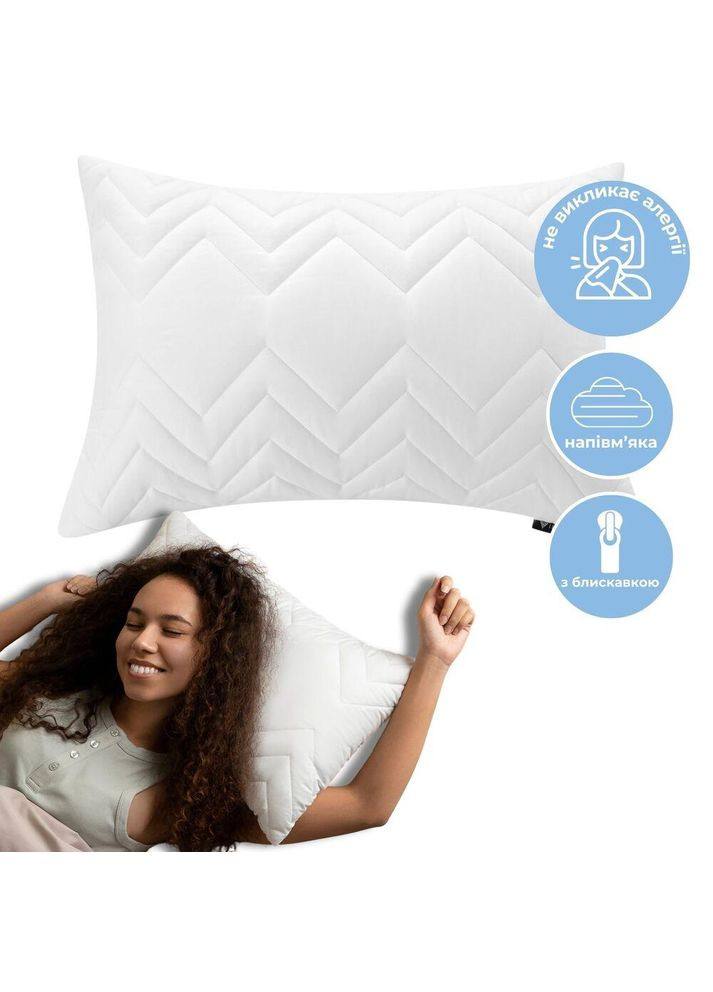 Подушка 40х60 см NORDIC COMFORT+ антиаллергенная с молнией холлофайбер IDEIA (342128375)