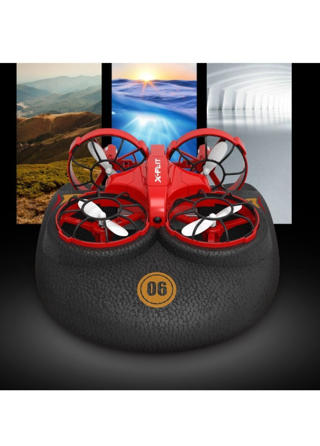 Дрон детский летает и плавает Красный (ЕДД-11-1) No Brand (370188153)