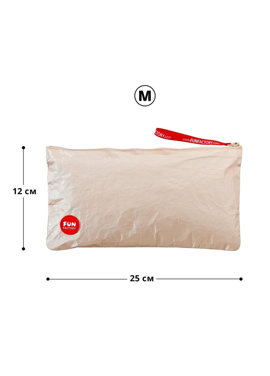 Сумка для секс-игрушек TOYBAG M, золотистая, на молнии, 25x12 см Fun Factory (314808152)