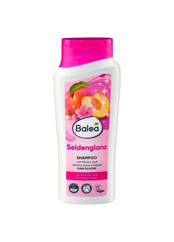 Шампунь ежедневный Seidenglanz Shampoo Glanzloses Балеа для Тусклого и поврежденного Волось Персик Орхидея 300мл Balea (329888821)