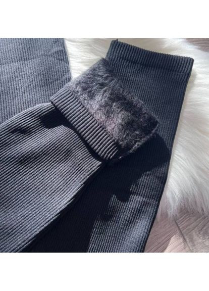 Лосины женские теплые, на меху, в рубчике, черные, р. (ст. 05IR) No Brand (369653608)