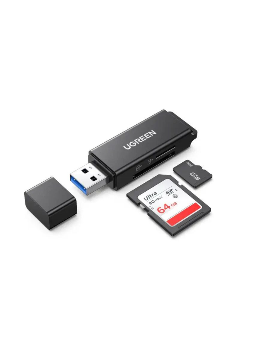 Картрідер USB 3.0 to TF + SD Dual Card Reader (Black) Ugreen (340277929)