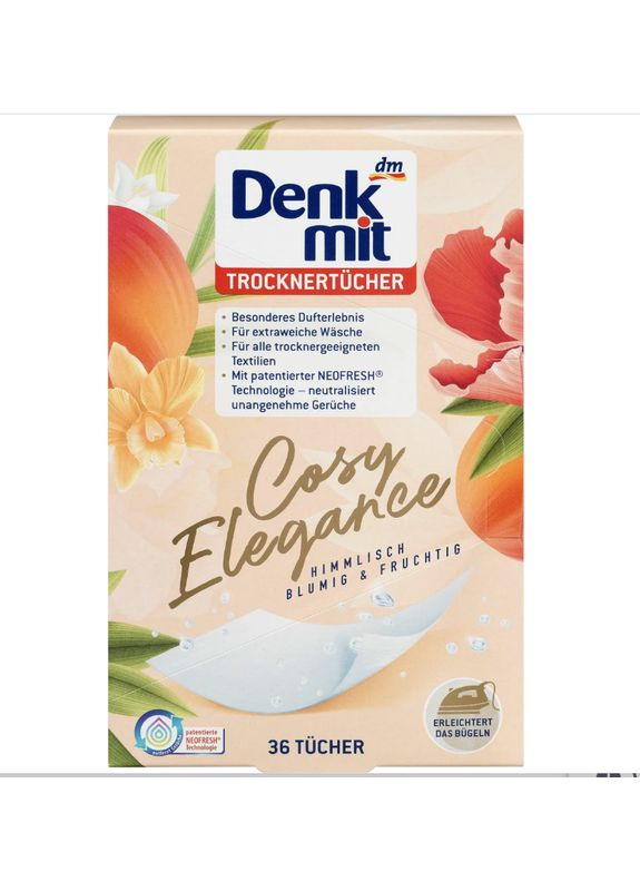 Ароматизовані серветки для сушіння білизни 36 шт Denkmit Trocknertücher Cosy Elegance, 36 St No Brand (367610555)