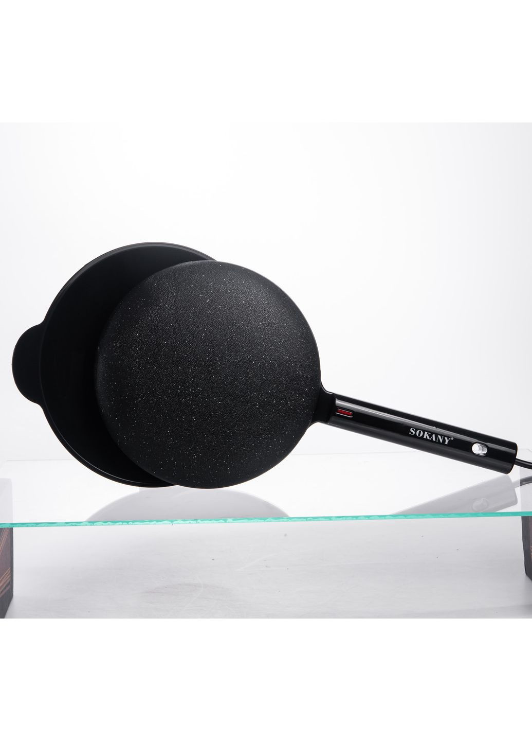 Сковорода млинниця електрична Ø20 (см) з антипригарним покриттям 600 Вт Чорний SK-07068 Sokany (370801752)