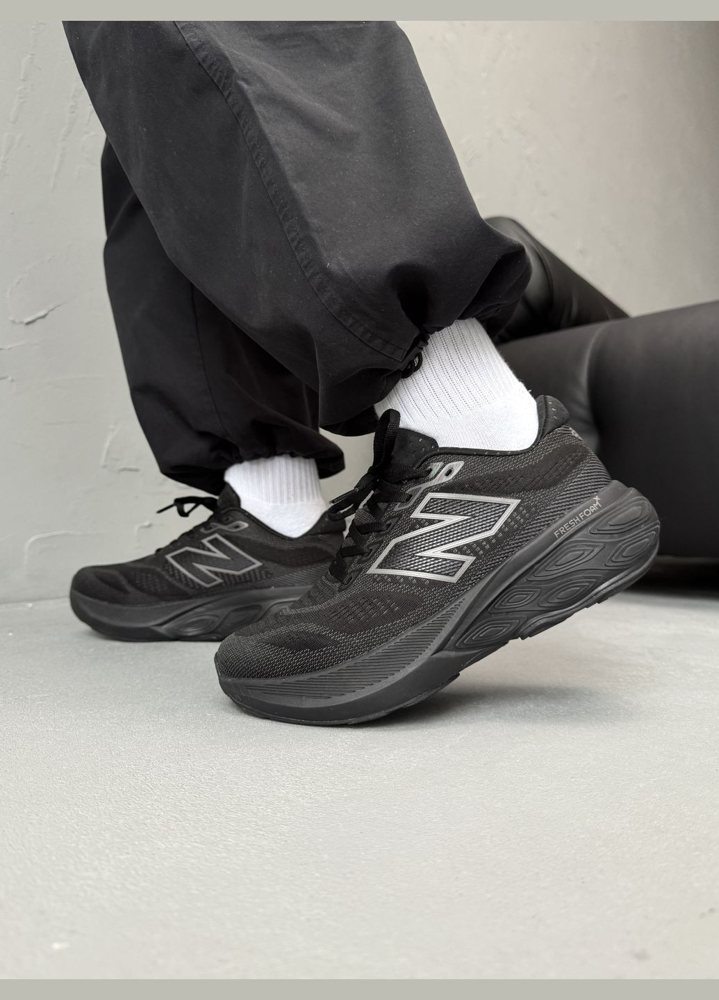 Черные демисезонные кроссовки мужские new balance fresh foam x 880v15 black | нью беланс фреш фоам черные No Brand