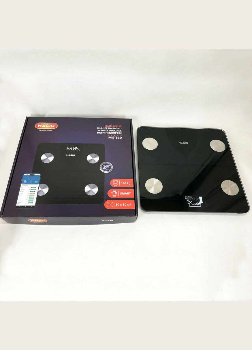 Напольные смарт-весы MG-830 180кг, Весы для взвешивания людей, Весы бытовые напольные Magio (364663673)