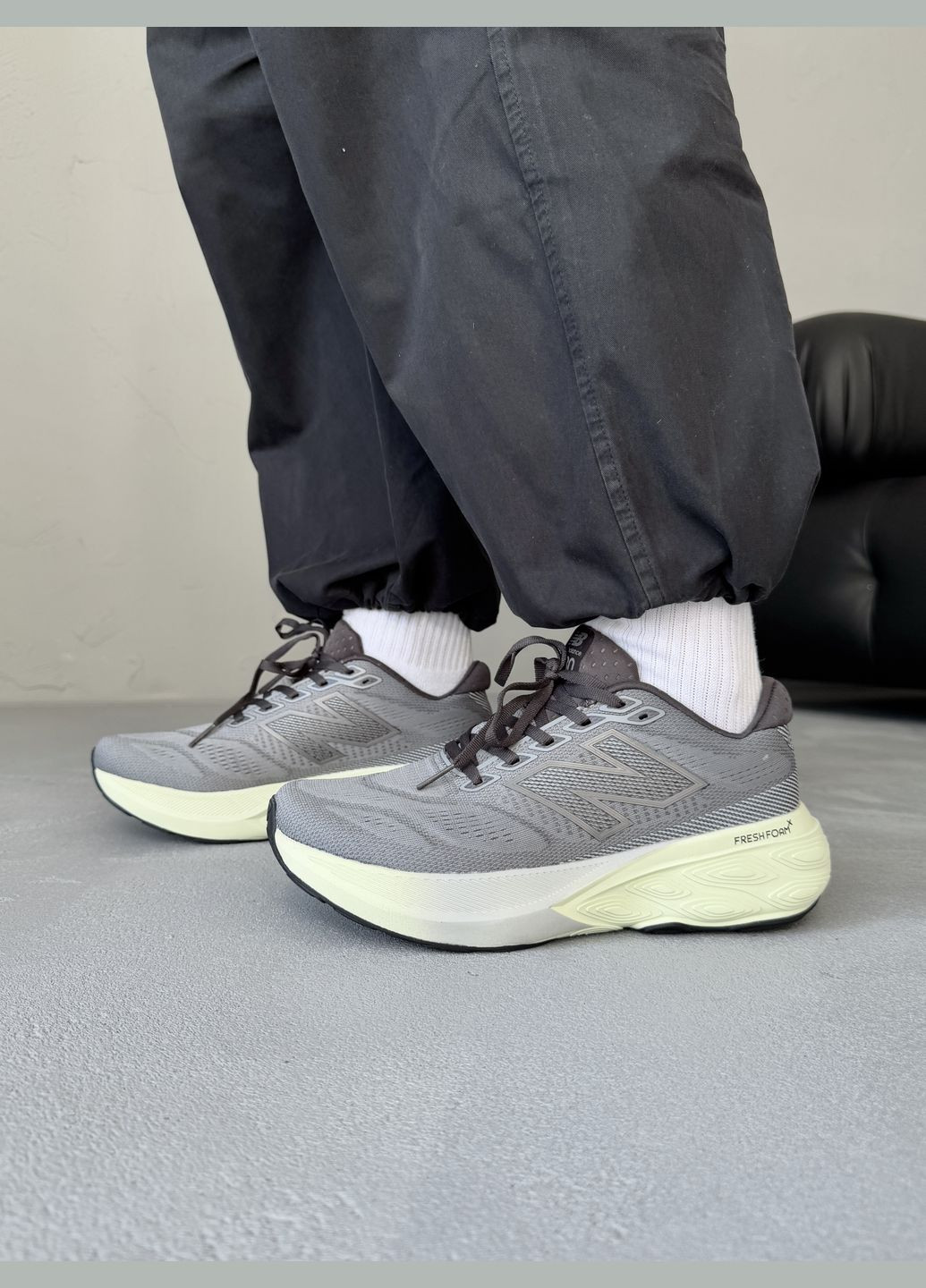 Сірі Осінні кросівки чоловічі new balance fresh foam slate grey/mineral/black | нью беланс фреш фоам сірі No Brand