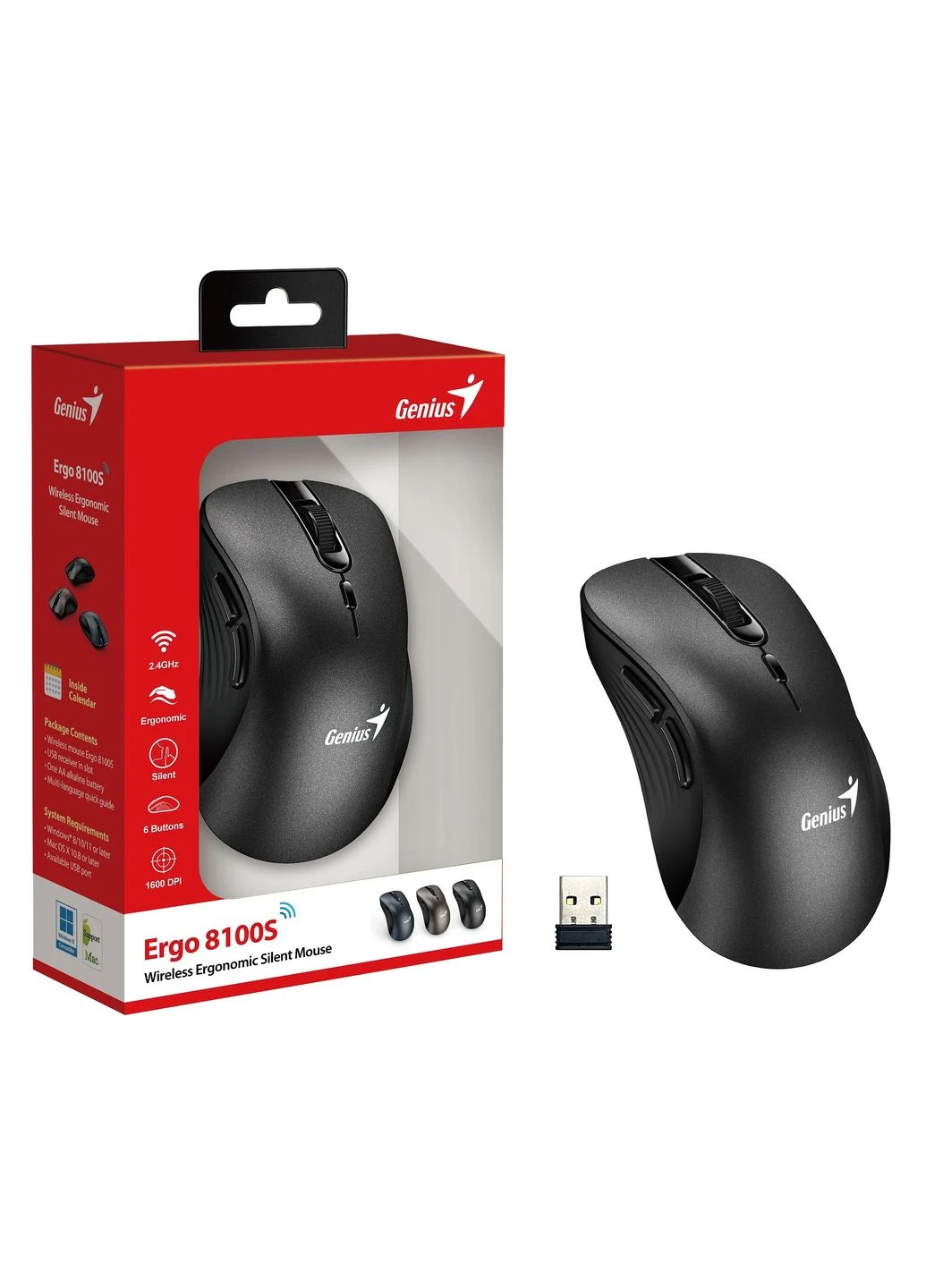 Мышь беспроводная Ergo 8100S Genius (360413615)