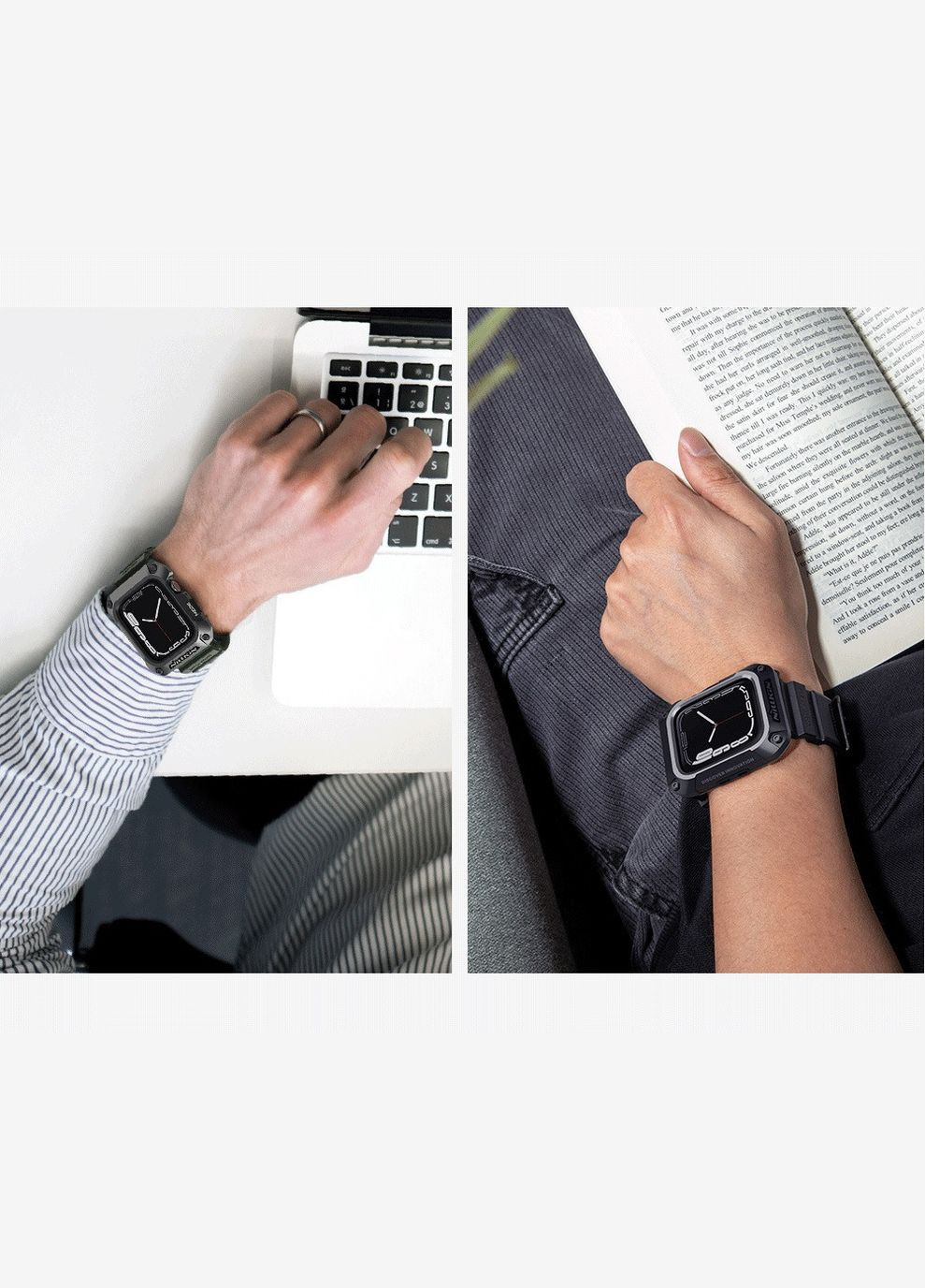 Захисний чохол з ремінцем DynaGuard Wristband Case для Apple Watch 45 mm (7 / 8 / 9 Series) Black Nillkin (324234804)