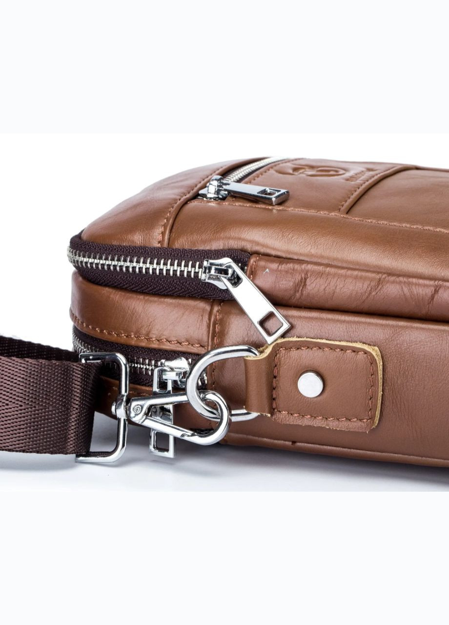 Сумка через плечо кожаная мужская DJB009-1, мессенджер из натуральной кожи, барсетка, коричневая BULLCAPTAIN DJB-009-1 (305571654)