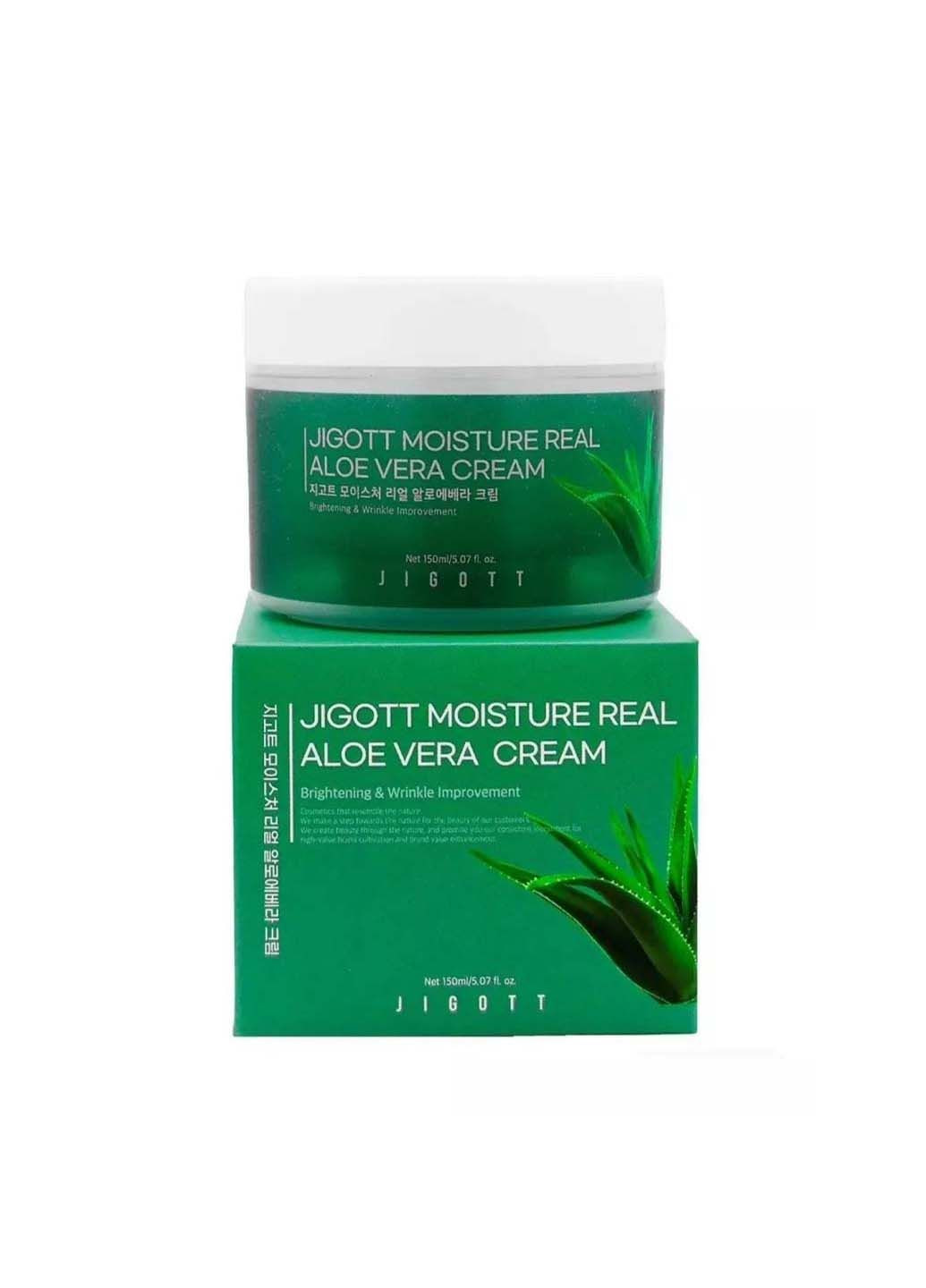 Jigott Зволожуючий крем для обличчя Aloe Moisture Real Aloe Vera Cream 150 мл (8809541282652) — Крем, Південна Корея (317191894)