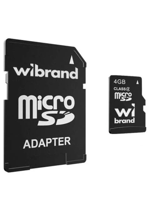 Карта памяти microSDHC, 4Gb,, Class4, SD адаптер (WICDC4/4GB-A) WICDC4/4GB-A Wibrand (395345404)