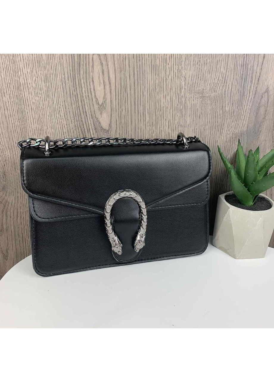 Детская мини сумочка клатч с подковой на плечо черная молочная из экокожи No Brand (351536730)