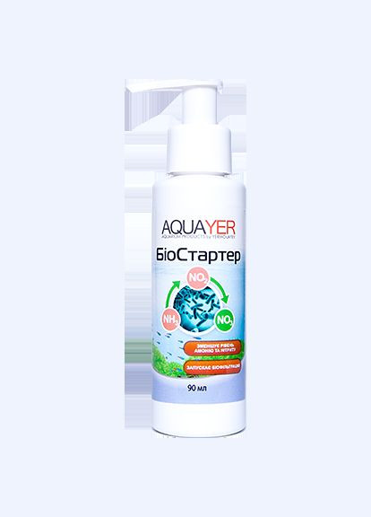 Препарат для подготовки воды Биостартер, для запуска аквариума, для старта, 90 мл на 450 л Aquayer (284176082)