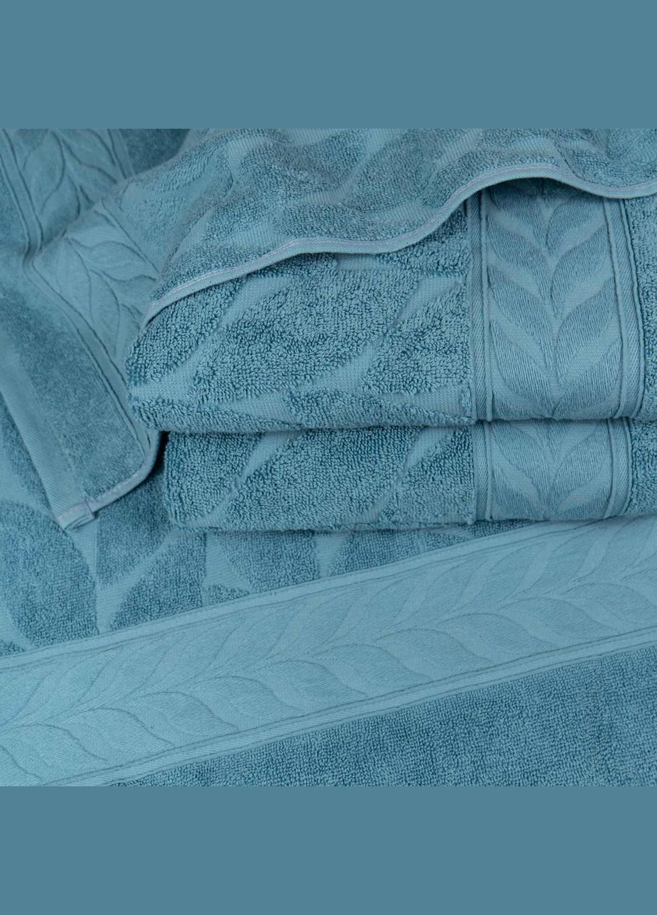GM Textile полотенце махровое для лица и рук 40x70см премиум качества листья 550г/м2 () бирюзовый производство -