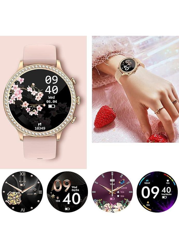 Смарт годинник для жінок з дзвінком та повідомленням для Android та iPhone водонепроникний Розумний фітнес спорт трекер браслет Smart Watch (360973730)