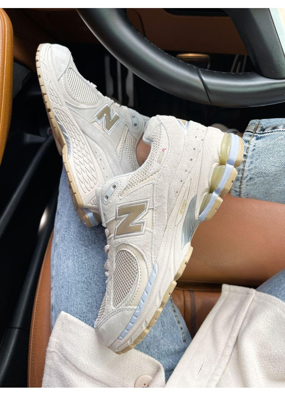 КРОССОВКИ ЖЕНСКИЕ NEW BALANCE 2002R BEIGE V3 НЬЮ БЕЛАНС 2002R No Brand бежевые демисезоны (367171583)