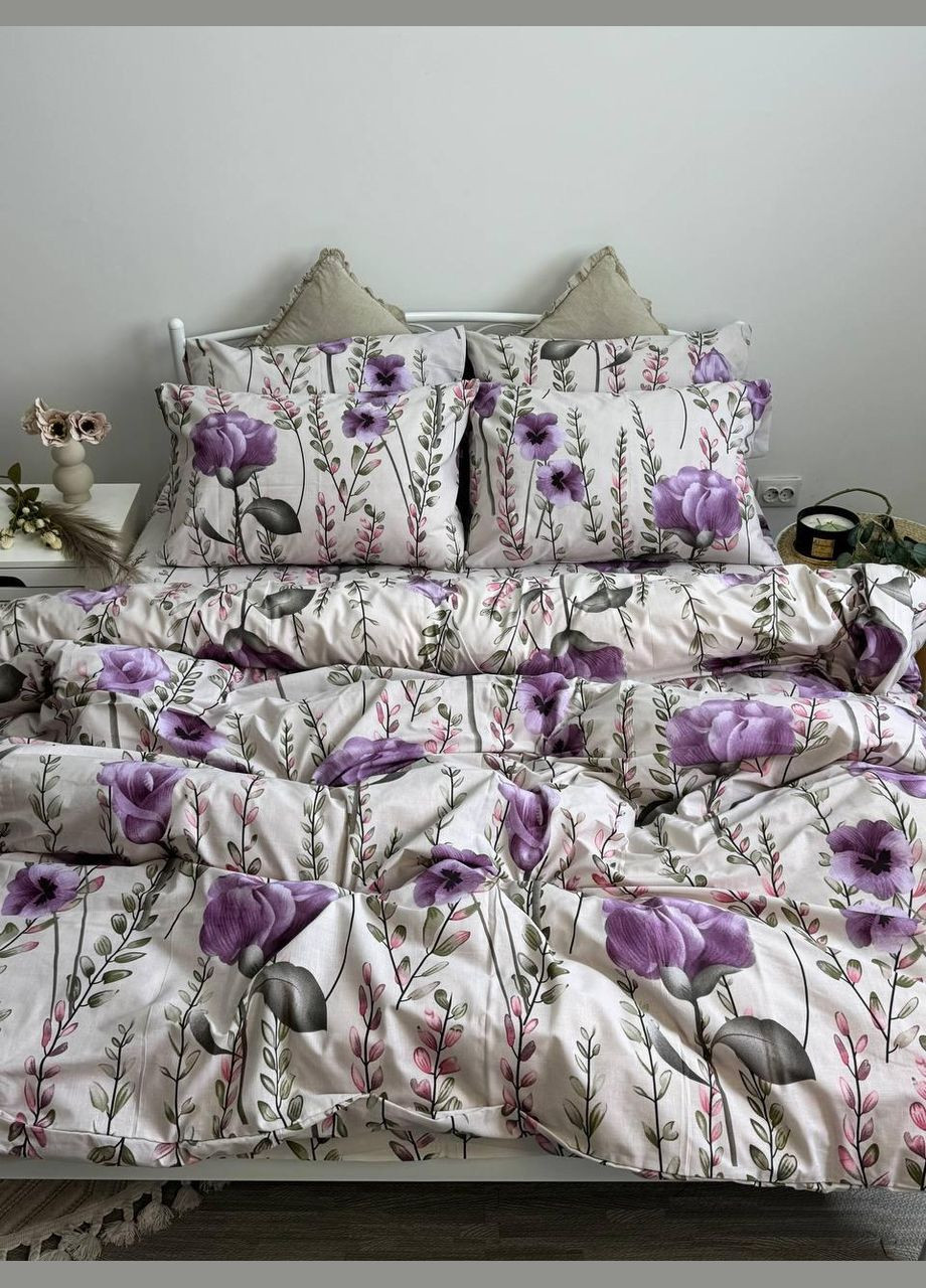 Постільна білизна бавовняна Ірис Двоспальна 180 x 220 Бязь Біла 70 х 70 No Brand (344465564)