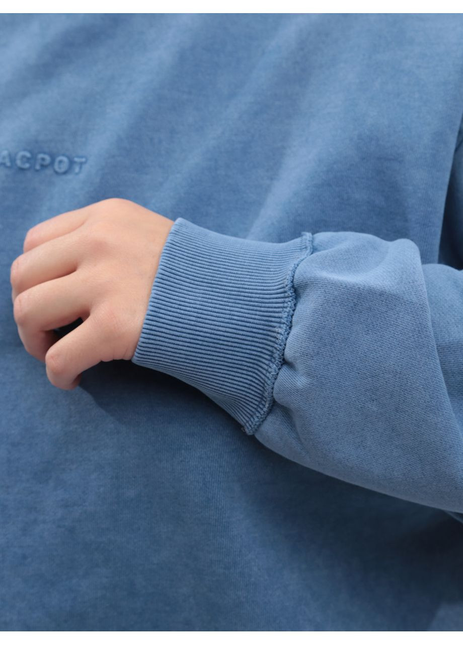 Блакитний світшот жіночий синій оверсайз Cracpot однотонний (369668954)