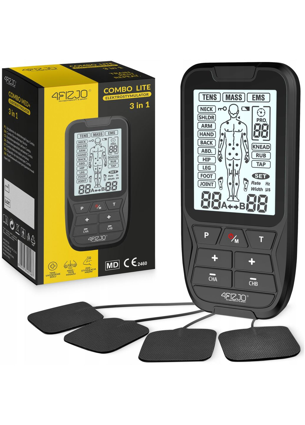Аппарат для электростимуляции мышц Combo LITE 3 в 1 (P5905973401487) 4FIZJO P-5905973401487 (315348631)