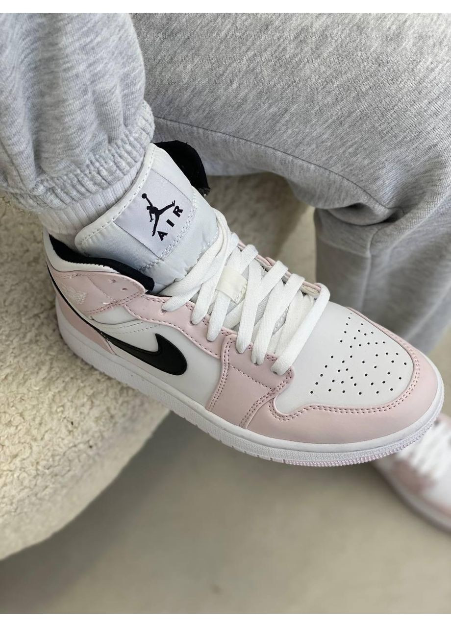 КРОССОВКИ ЖЕНСКИЕ NIKE AIR JORDAN 1 HIGH BARELY ROSE НАЙК АИР ДЖОРДАН No Brand белые демисезоны (368868540)