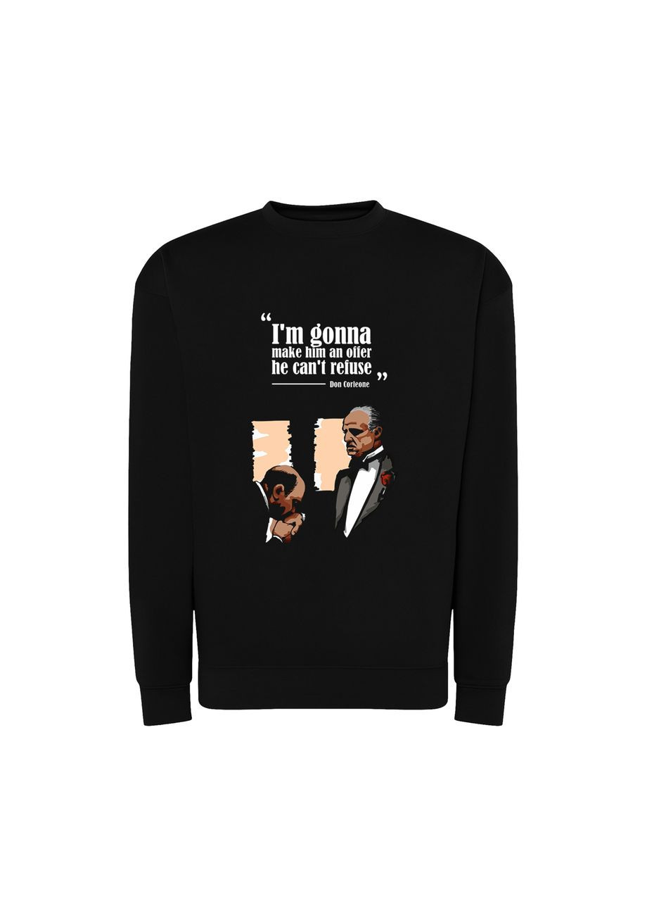 Черный свитшот с принтом "i'm gonna make him an offer he can't refuse". крёстный отец (10323799772) ТiШОТКА (365436196)